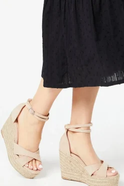 Faith: Heaven Cross Strap High Espadrille Wedge Sandals