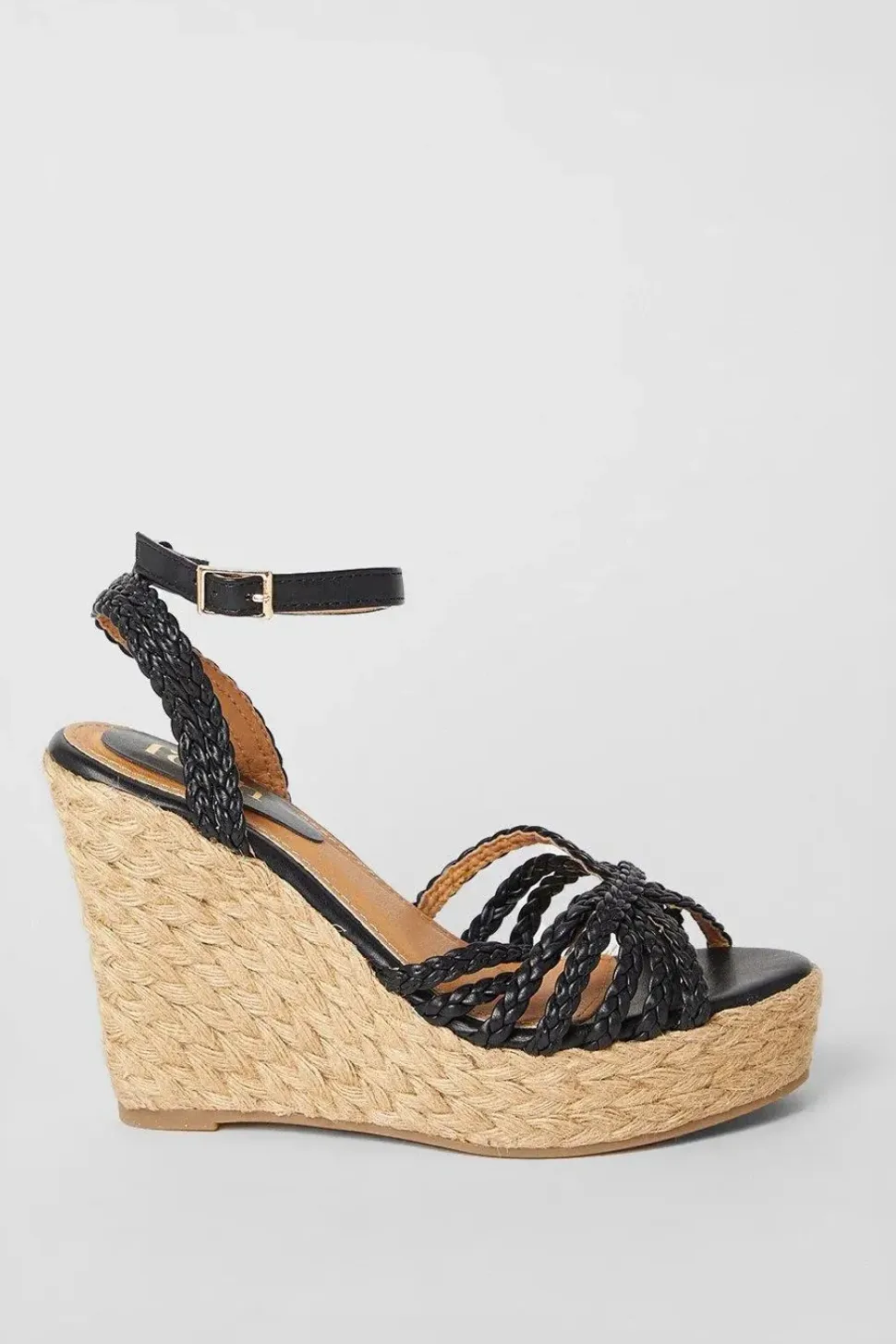 Faith: Helena Plaited High Espadrille Covered Wedges