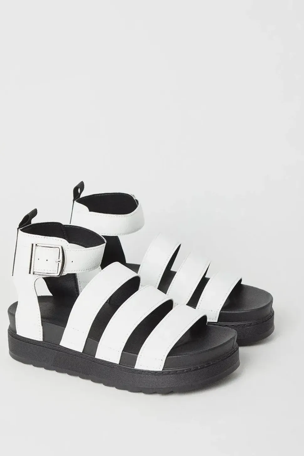Faith: Honour Multi Strap Footbed Chunky Wedge Sandals