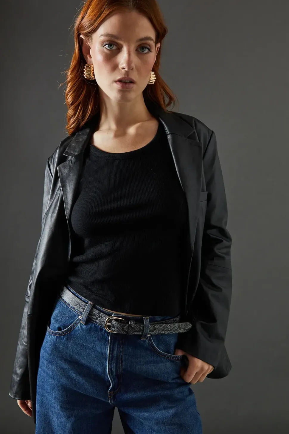 Faith: Leather Animal Print Belt