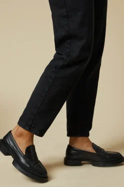 Faith: Leather Croc Print Chunky Penny Loafer