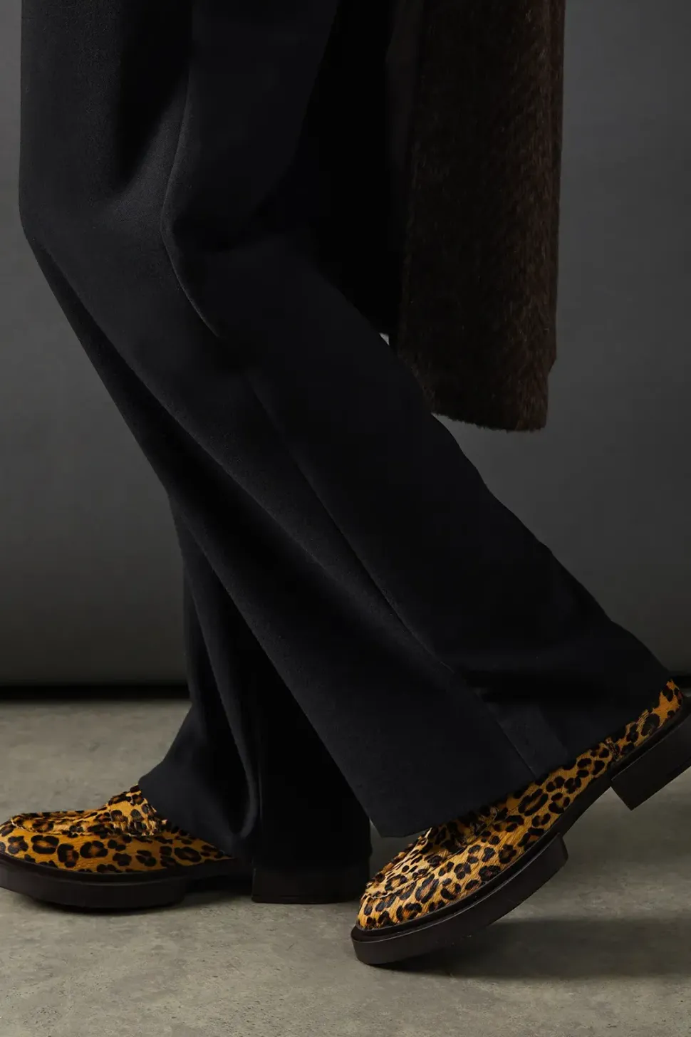 Faith: Leopard Print Contrast Stitch Chunky Penny Loafer