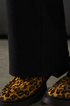 Faith: Leopard Print Contrast Stitch Chunky Penny Loafer