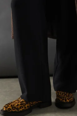 Faith: Leopard Print Contrast Stitch Chunky Penny Loafer