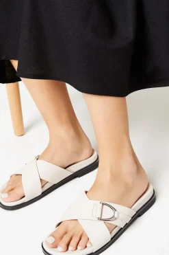 Faith: Mara Metal Detail Slider Footbed Sandals