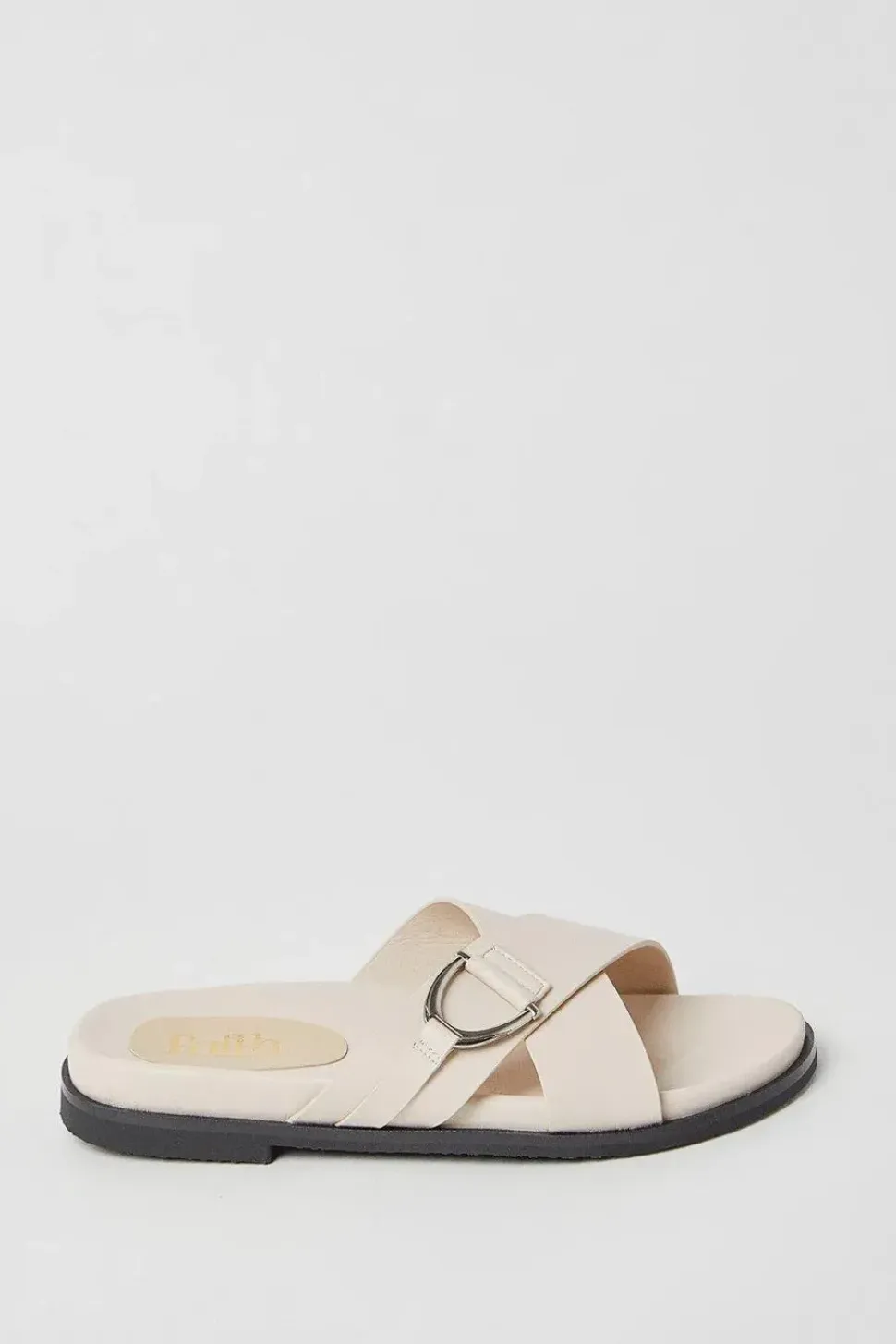 Faith: Mara Metal Detail Slider Footbed Sandals