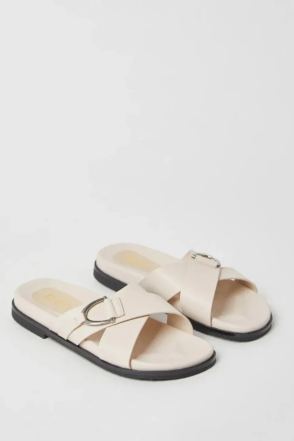 Faith: Mara Metal Detail Slider Footbed Sandals