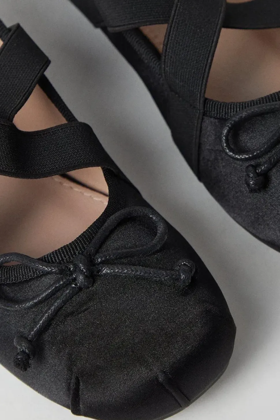 Faith: Margo Satin Bow Cross Strap Ballet Pumps