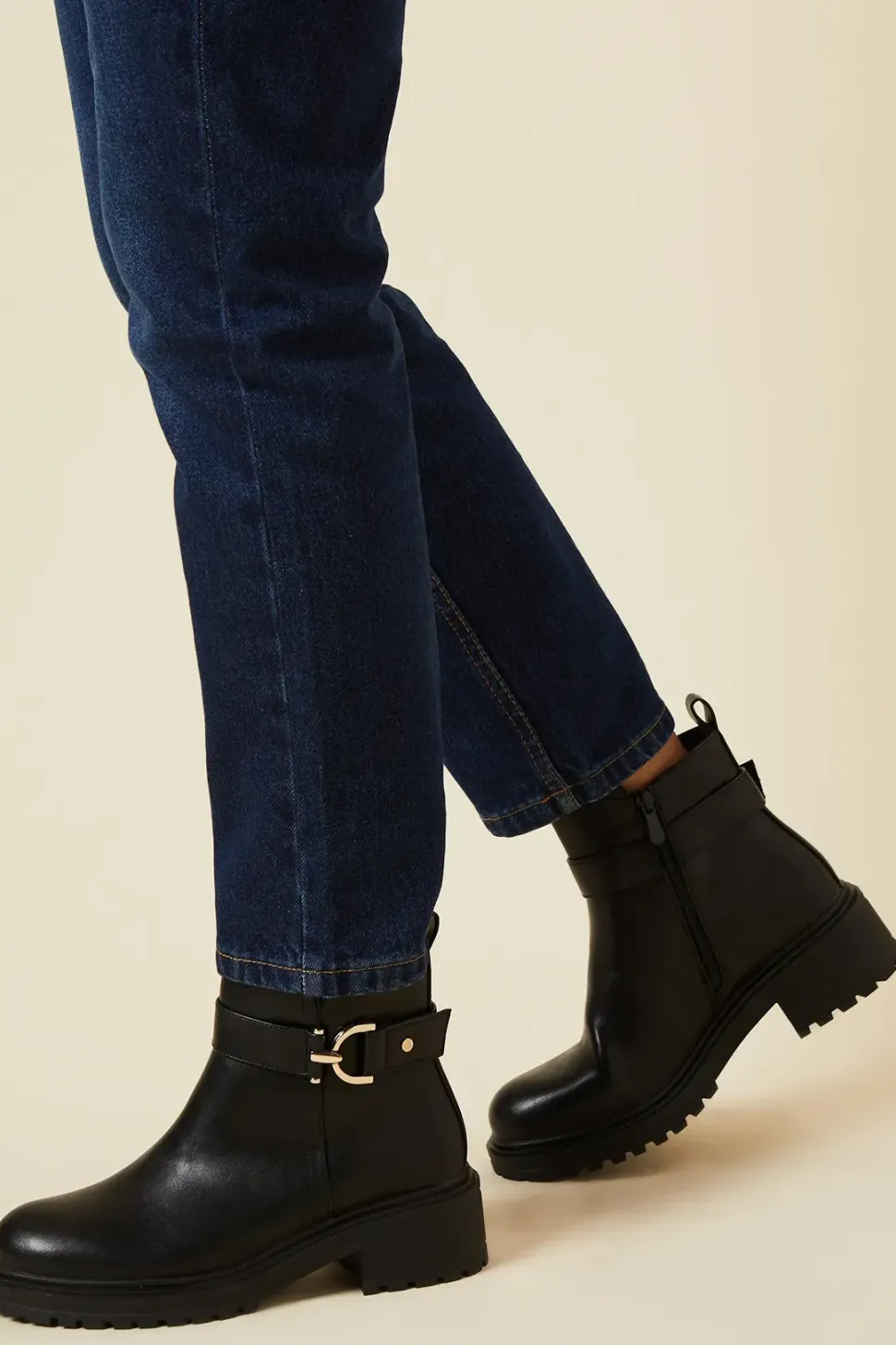 Faith: Maude Metal Trim Detail Chunky Ankle Boot