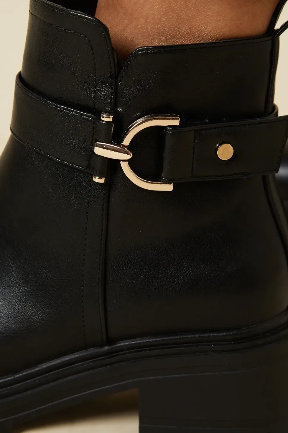 Faith: Maude Metal Trim Detail Chunky Ankle Boot