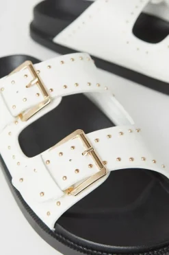 Faith: Mowa Studded Double Buckle Footbed Sandals