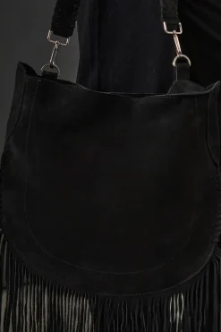Faith: Suede Whipstitch Detail Slouch Bag