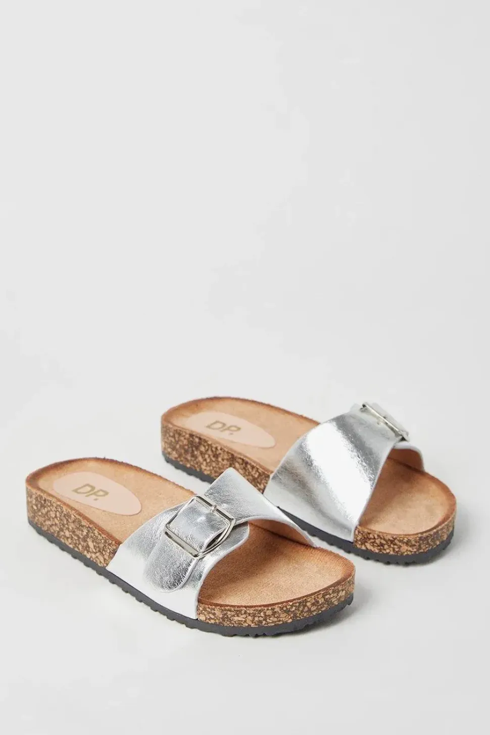 Farris Metallic Buckle Strap Footbed Slider Sandals