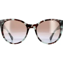 Fashion Blue Tortoise Violet Gradient Silver Mirror Sunglasses