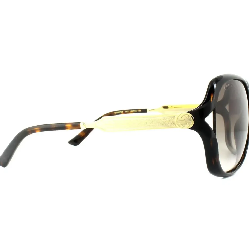 Fashion Havana Gold Brown Gradient Sunglasses