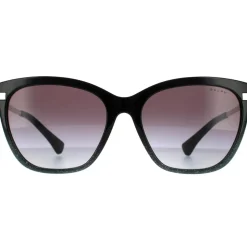 Fashion Shiny Gradient Black Glitter Grey Gradient Sunglasses