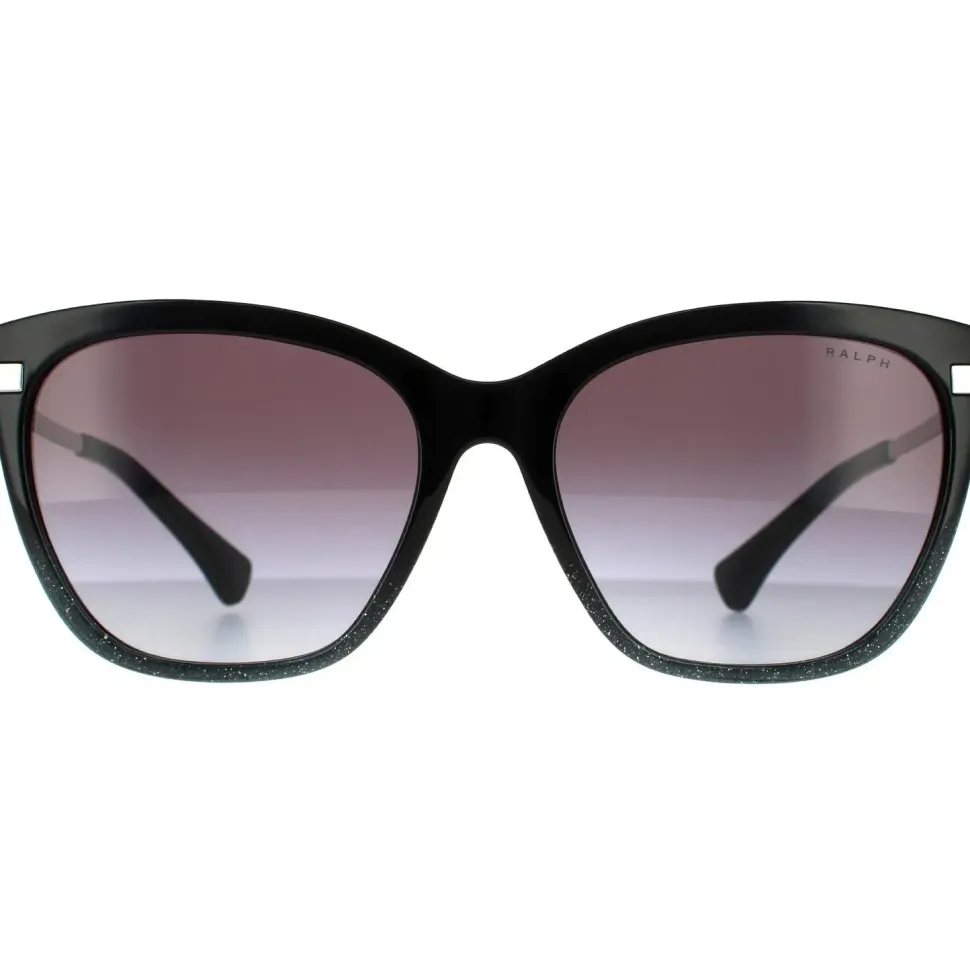 Fashion Shiny Gradient Black Glitter Grey Gradient Sunglasses
