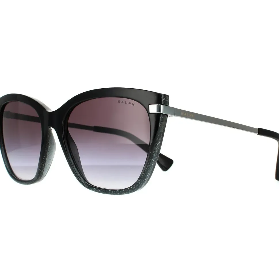 Fashion Shiny Gradient Black Glitter Grey Gradient Sunglasses