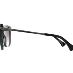 Fashion Shiny Gradient Black Glitter Grey Gradient Sunglasses