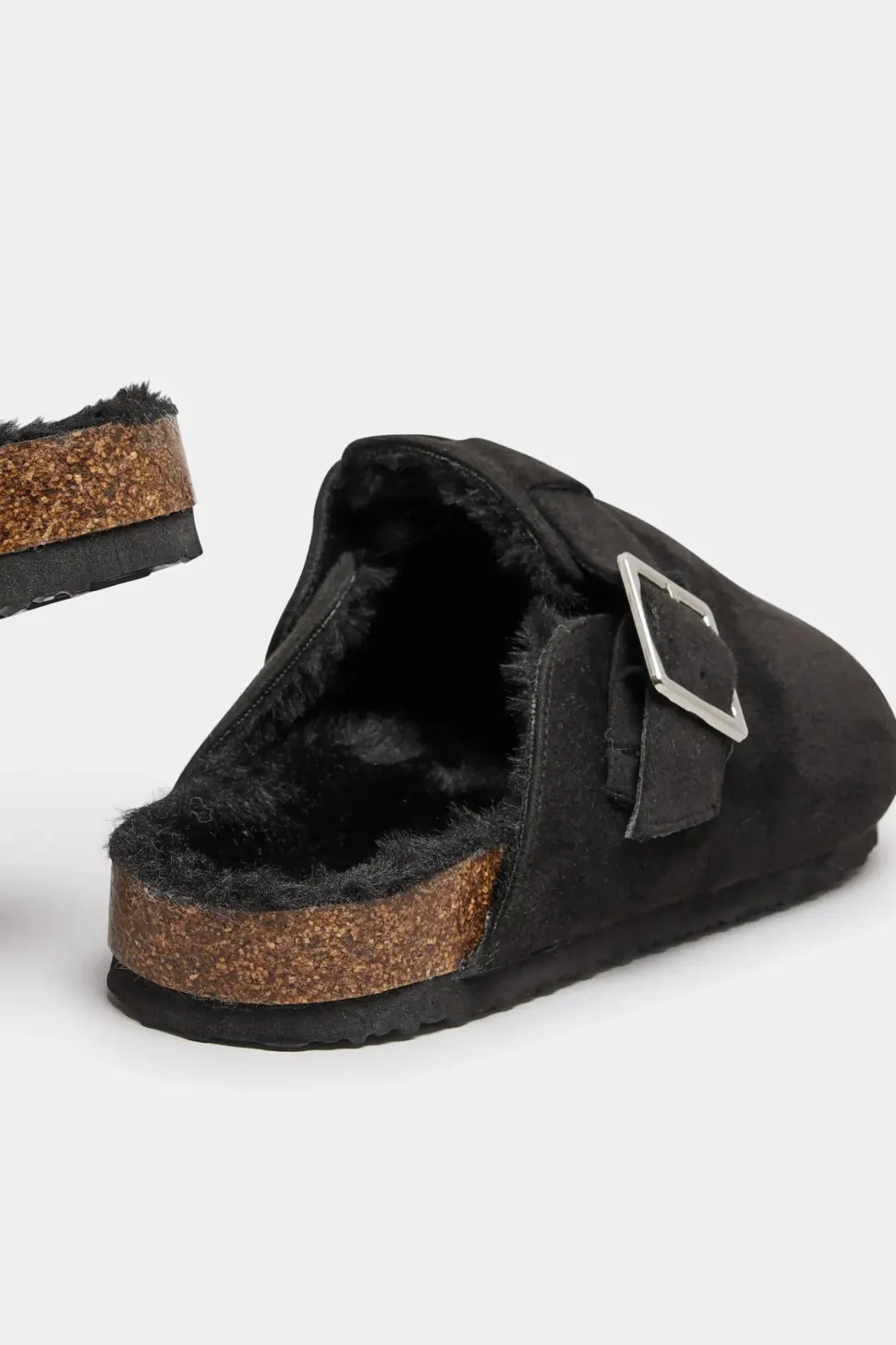 Faux Fur Lined Clogs In Extra Wide Fit