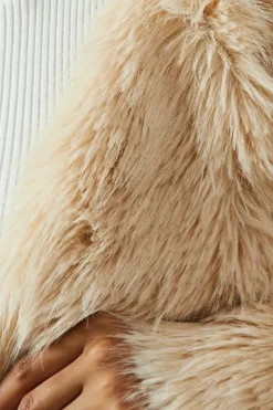 Faux Fur Long Collar Coat