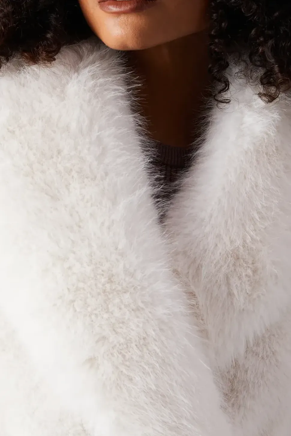 Faux Fur Longline Belted Coat