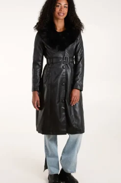 Faux Fur Longline Coat