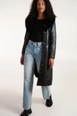 Faux Fur Longline Coat
