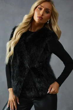 Faux Fur Panelled Gilet