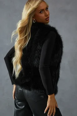 Faux Fur Panelled Gilet