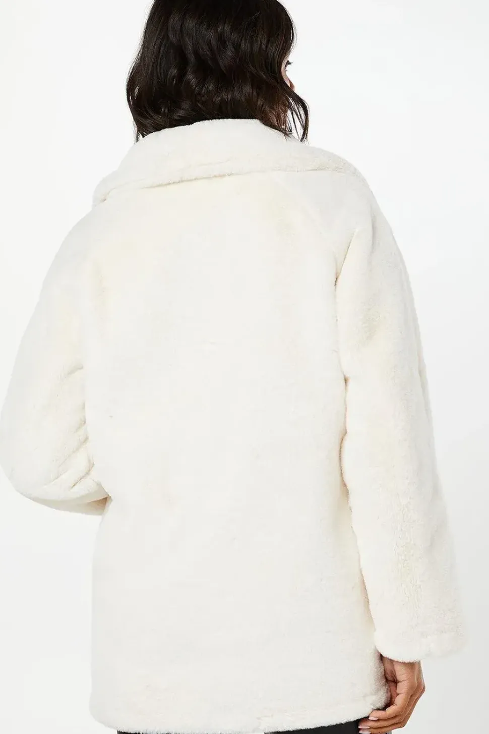 Faux Fur Tab Coat
