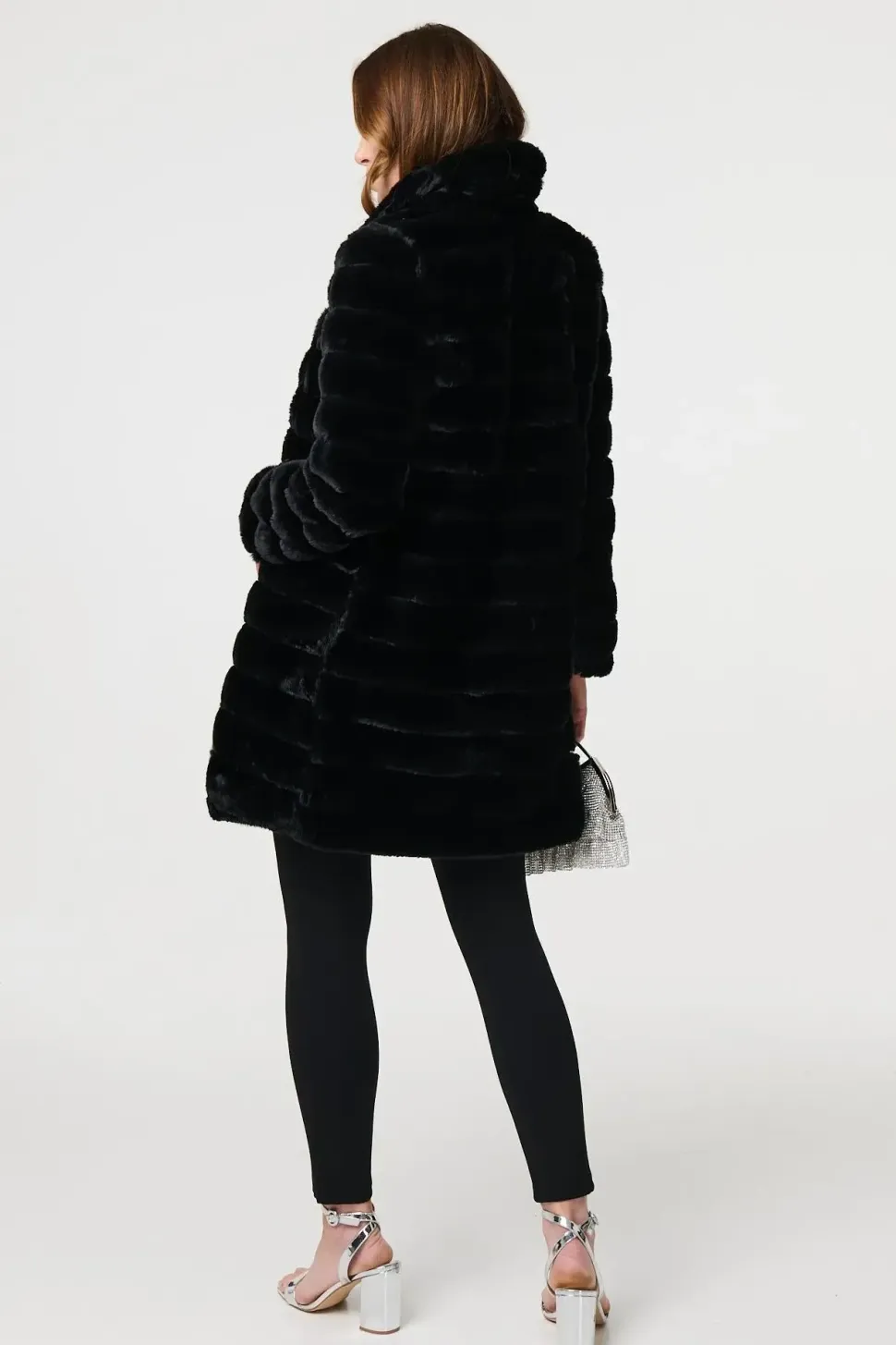 Faux Fur Thigh Length Coat