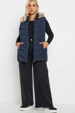 Faux Fur Trim Padded Gilet