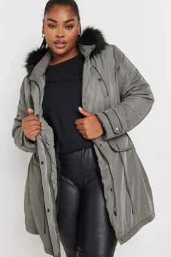Faux Fur Trim Parka Jacket