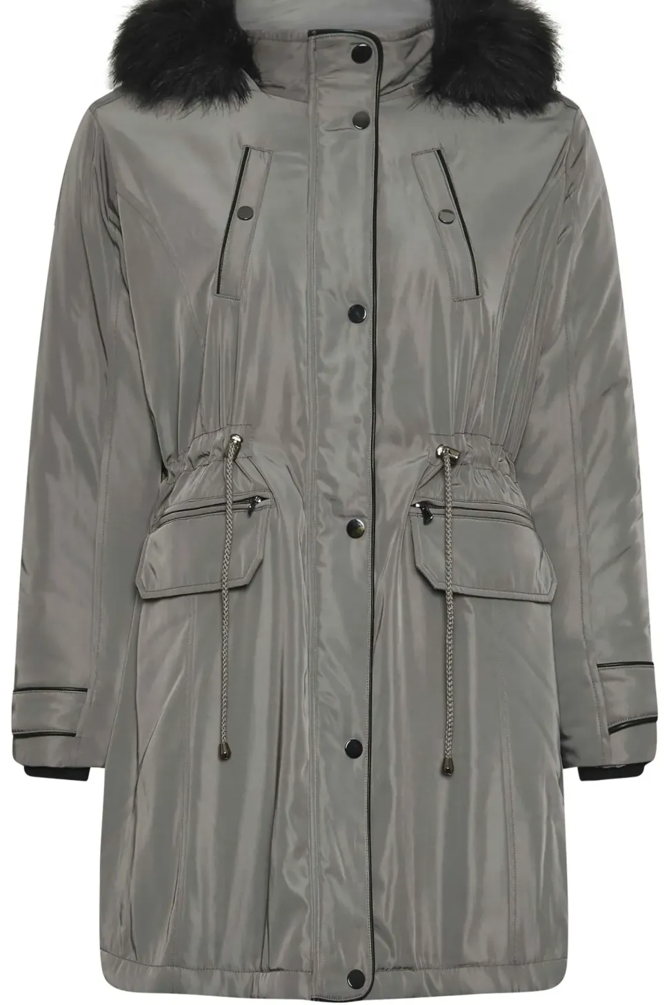Faux Fur Trim Parka Jacket