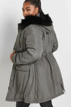 Faux Fur Trim Parka Jacket