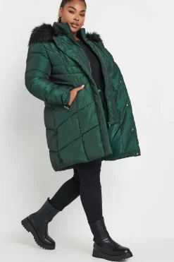 Faux Fur Trim Puffer Coat
