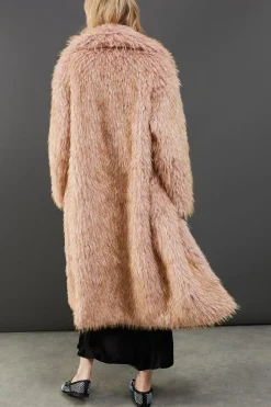 Faux Fur Two Tone Coat