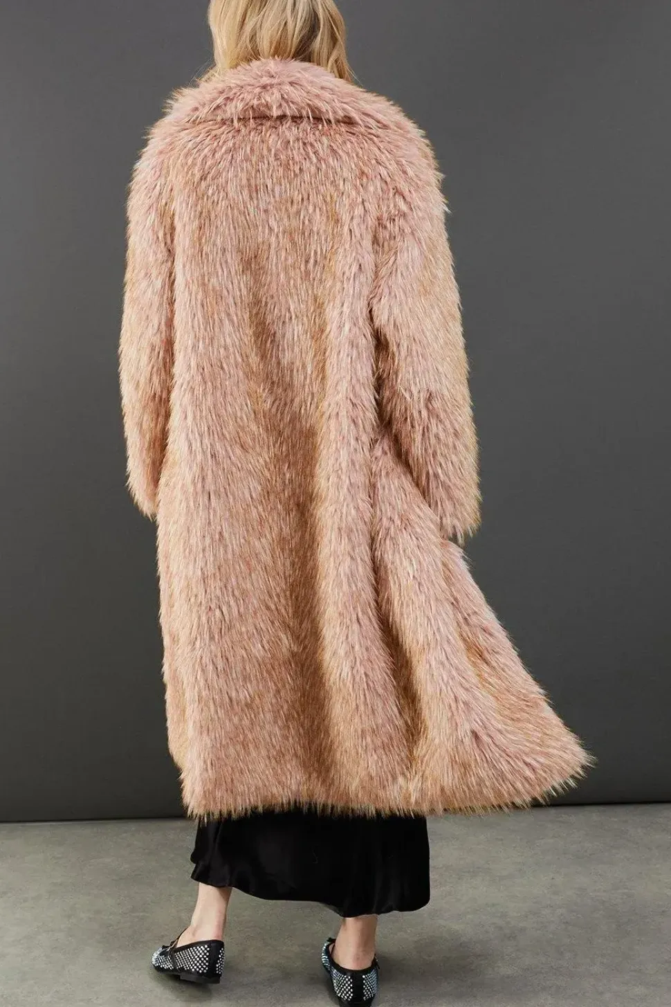 Faux Fur Two Tone Coat