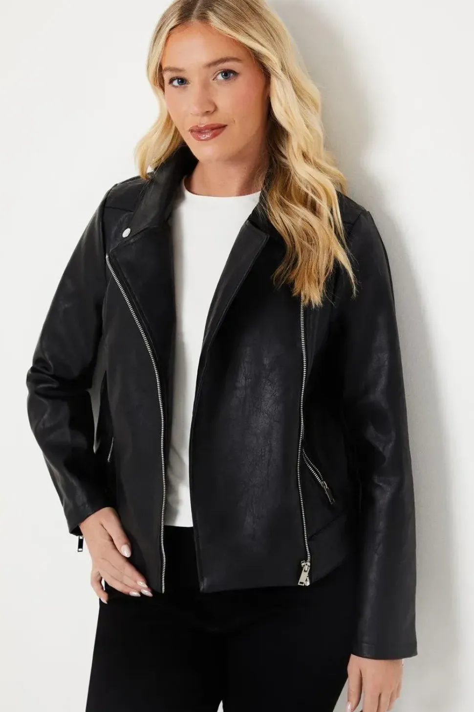 Faux Leather Biker