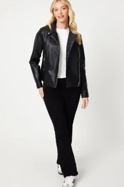 Faux Leather Biker