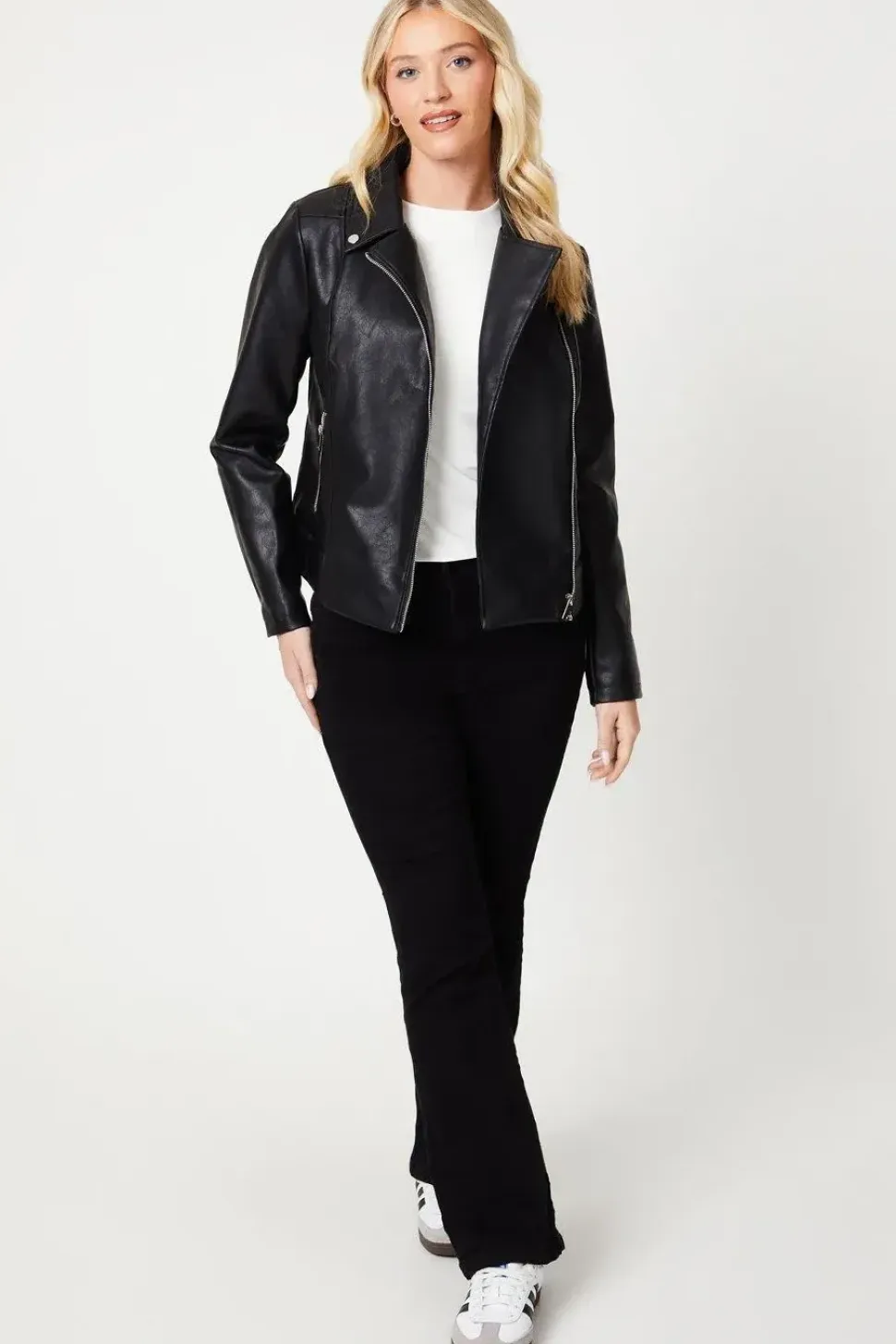 Faux Leather Biker