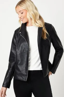 Faux Leather Biker