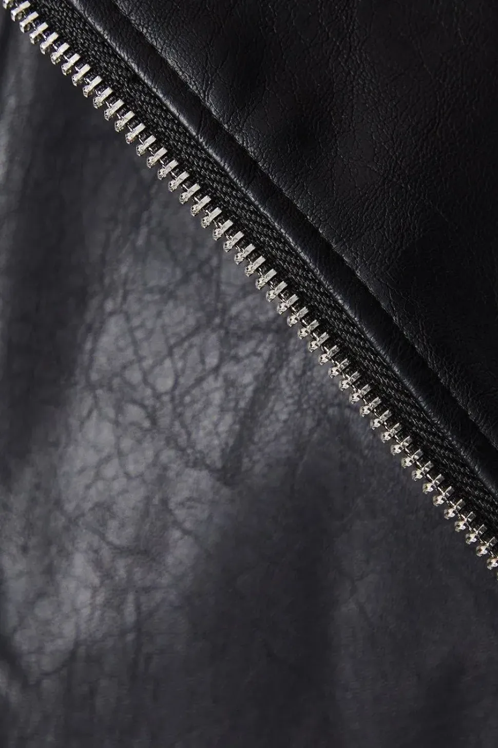 Faux Leather Biker