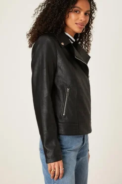 Faux Leather Biker
