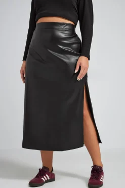 Faux Leather Maxi Skirt