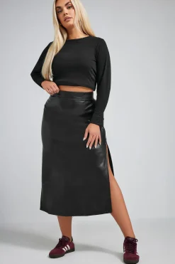 Faux Leather Maxi Skirt