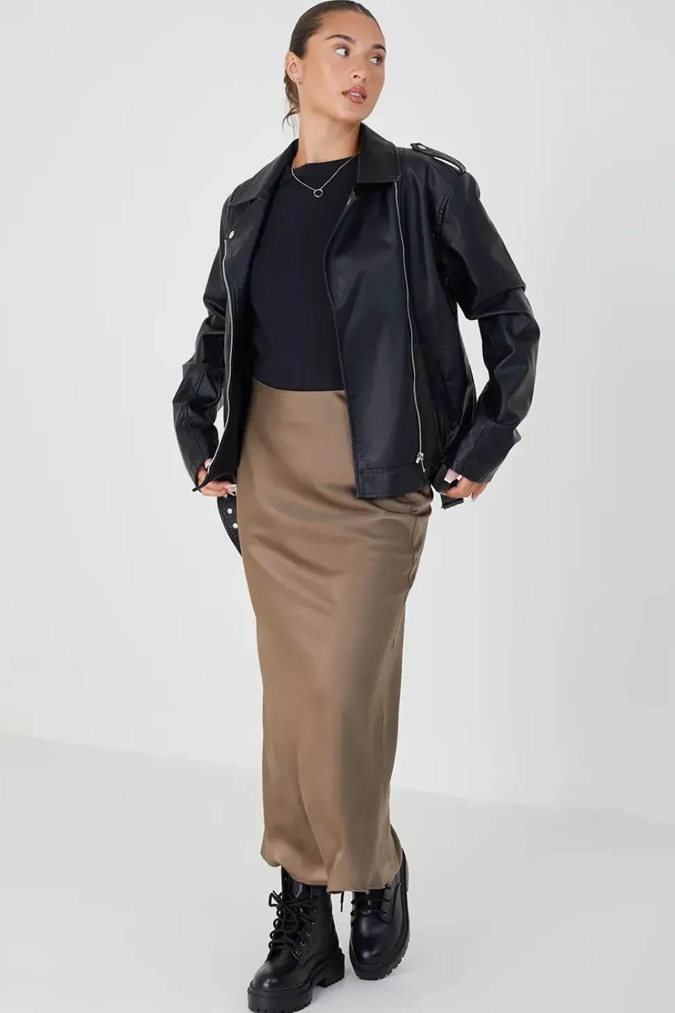 Faux Leather PU Oversized Jacket