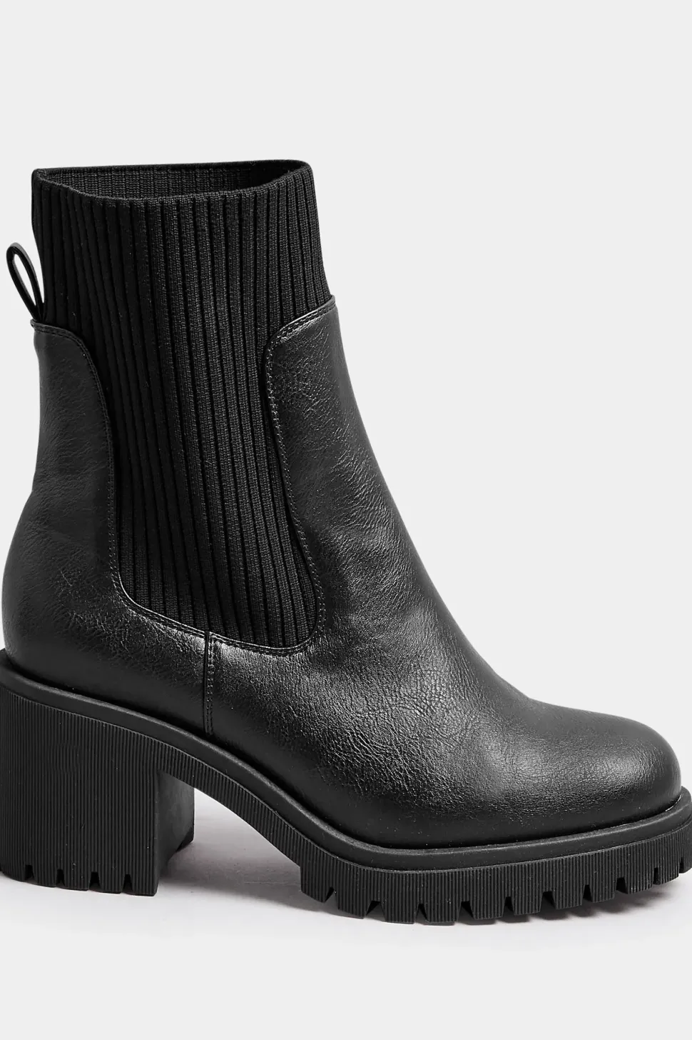 Faux Leather Sock Chelsea Boots