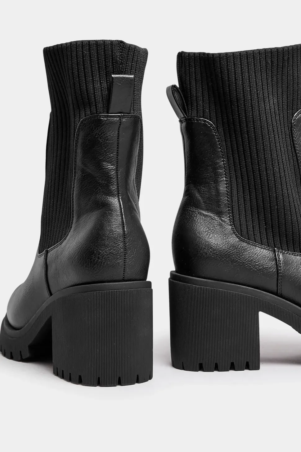 Faux Leather Sock Chelsea Boots